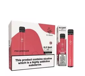 10x ELF Bar Pink Lemonade 20mg Nic Salt Disposable Vape Pen Bars *CLEARANCE SALE - Picture 1 of 3