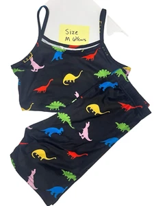 SHEIN Kids Outfit Black Tank & Shorts With Colorful Dinosaur Print Size 6 Years - Picture 1 of 4