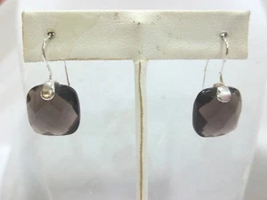 NEW AMETHYST & STERLING SILVER PIERCED EARRINGS & GIFT BOX...... .BEAUTIFUL - Picture 1 of 3