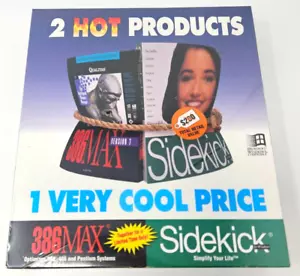 386Max Qualitas Memory Management 3.5 Floppy & Sidekick PC Big Box NEW! DOS Win! - Picture 1 of 5
