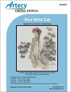 Red Wild Cat by Artecy cross stitch pattern - Picture 1 of 2