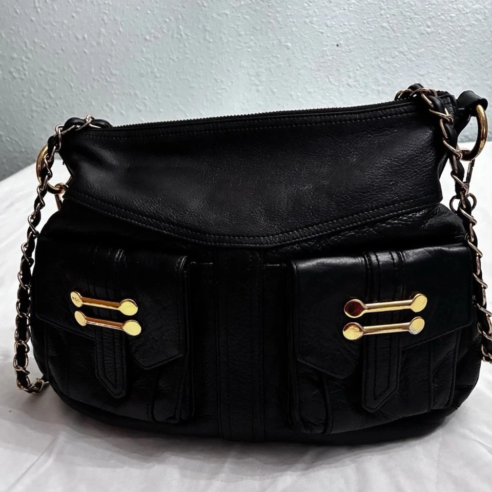 Lauren Ralph Lauren Black Leather Satchel Crossbody Handbag Medium - Image 1 of 4