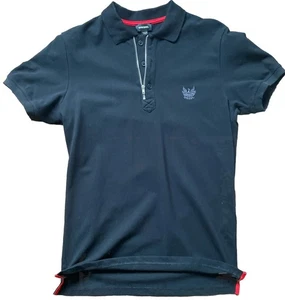Vintage Diesel Polo Mens Medium Black Golf Shirt 3 Button & Zipper w Diesel Logo - Picture 1 of 10