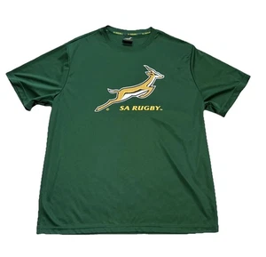 South Africa Springboks Shirt Mens XL Green Rugby Performance Tee Top Jersey - Picture 1 of 13