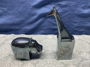 Dansk Designs Japan - Pesi carta argento giraffa e ippopotamo - Foto 1 di 6