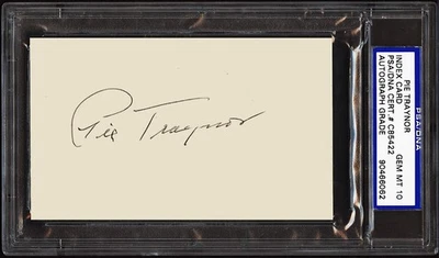 Pie Traynor Signed Autographed Index Card Encapsulated PSA/DNA GEM MINT 10 - Image 1 of 2