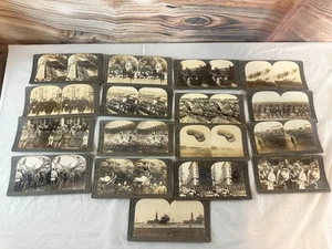 Tarjetas de colección antiguas militares de la Primera Guerra Mundial vista estéreo vista clave escenas de guerra zepelín - Imagen 1 de 15
