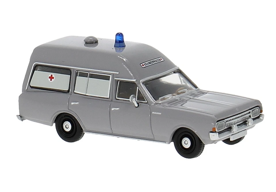 Brekina 20671 Opel Rekord C KTW, Grigio, 1968, DRK, H0, Nuovo 2025 - Immagine 1 di 1