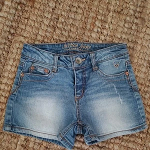Justice Girls Premium Jeans Size 12R Light Destress Denim Shorts - Picture 1 of 5