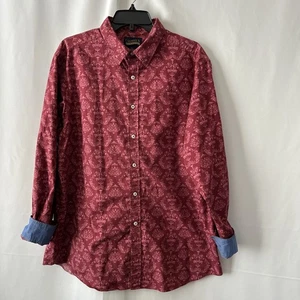 Camisa Cremieux Premium Denim Para Hombres LS Abotonada Granate XL #2421 - Imagen 1 de 13