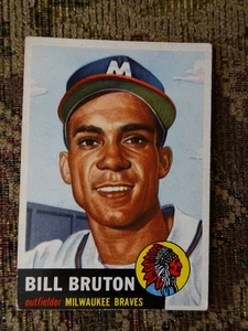 1953 Topps, Bill Bruton #214, Milwaukee Braves - Imagen 1 de 2