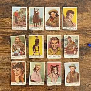 1957 Dutch Gum Serie H - Lot of 12 cards - Two Audrey Hepburn, Lassie, Doris Day - Bild 1 von 3