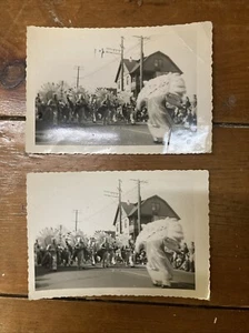 Vintage 1955 NEW BRITAIN CT Snapshot ~ Philadelphia Mummers Band in City Parade - Picture 1 of 6