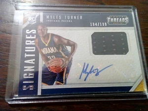 2015-16 Panini Threads Rookie Signatures Jersey Auto Myles Turner RC #/199 - Bild 1 von 2