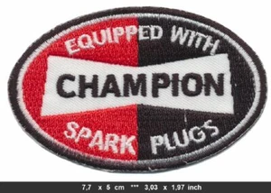 CHAMPION Aufnäher Aufbügler Patches Auto Motorrad Zündkerzen Spark-Plugs - Bild 1 von 1