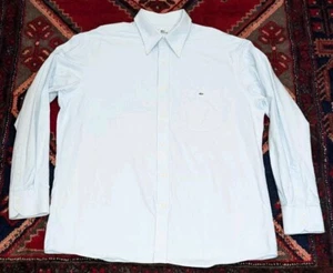 Lacoste Men's Classic Fit Button Down Shirt Size 44 Baby Blue Vacation Hawaii - Picture 1 of 10