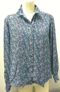 Blusa azul vintage de manga larga para mujer Pendletons country sofisticada talla 12 - Imagen 1 de 8