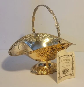 Colección Corona Antigua Plata Réplicas Metal Cuenco Cesta con Mango Hecho a Mano - Imagen 1 de 6