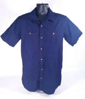 MENS MAGELLAN OUTDOORS MAGSHIELD ADVENTURE GEAR SHORT SLEEVE BLUE SHIRT SZ M - Image 1 of 4
