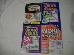 4 Dell Penny Press Word Search Seek Puzzle Books All Star~ Pocket~ Remember When - Picture 1 of 1