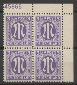 No: 108368 - ALEMANIA - ZONA AMERICANA - UN ANTIGUO BLOQUE DE 3 Pf de 4 con margen - ¡estampillada sin montar o nunca montada!¡! - Imagen 1 de 1
