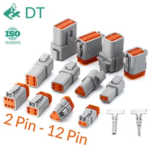 DEUTSCH DT SERIES MULTI PLUG WATERPROOF CONNECTOR 2 3 4 6 8 12 WAY PIN KIT - Picture 1 of 27