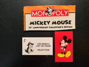 Monopoly Mickey Mouse FIND MINNIE'S LOST CAT FIGARO CARD 75th Anniversary 2004 - Bild 1 von 3