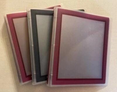Set of 3 Avery  RED & BLACK Plexi-View Plastic 1"  3-Ring BINDERS - Image 1 of 2