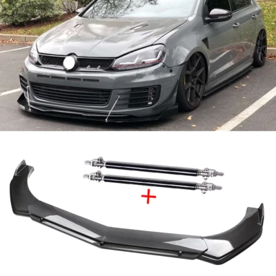 For VW Golf GTI MK5 MK6 MK7 Front Bumper Lip Spoiler Splitter Carbon Fiber Bod K Foto 1 de 4