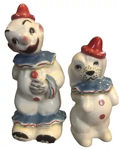 Vintage 1950s Brayton Laguna Clown and Dog Salt and Pepper Shakers - Picture 1 of 6