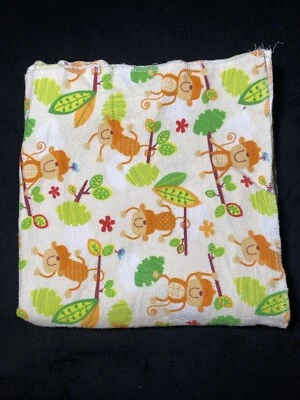 Baby Blanket Monkey Hanging On A Tree Branch Receiving Flannel Swaddle Lovey - Image 1 of 3