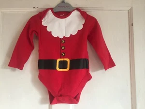 Babies Father Christmas All In One Bodysuit from F&F Age 6-9 months - Picture 1 of 4