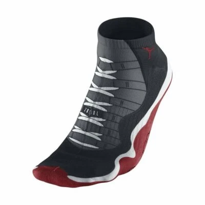 Jordan Mens Printed Bootie Design Ankle Socks Size XL Color Red/Black/Grey/White - Image 1 of 3