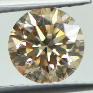 Loose Round Cut Diamond Fancy Champagne Natural VS2 Enhanced Certifiy 1.20 Carat - Picture 1 of 10