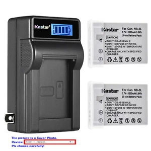 Kastar Battery LCD Wall Charger for Canon NB-5L NB5LH PowerShot SD950 IS SD950IS - Picture 1 of 11