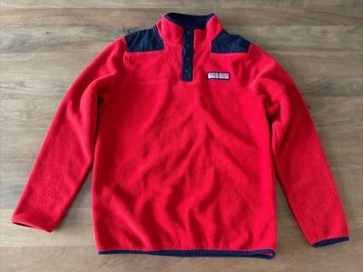 Vineyard Vines 1/4 Snap Sweatshirt Sherpa Fleece Red Whale Pullover Boy’s Large - Image 1 of 4