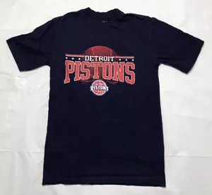 NBA Detroit Pistons T Shirt Size Small Basketball Navy Blue - Picture 1 of 4