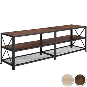 TV Schrank Lowboard TV-Regal offener Fernsehtisch Holz + Metall Industrie Design - Bild 1 von 21