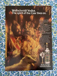 Vintage 1979 Wolfschmidt Vodka Print Ad The Spirit Of The Czar - Picture 1 of 6