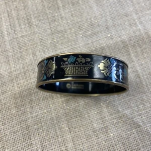 BRAZALETE LAURANA DISEÑADOR ITALIANO ESMALTADO RARO NEGRO Y DORADO - Imagen 1 de 4