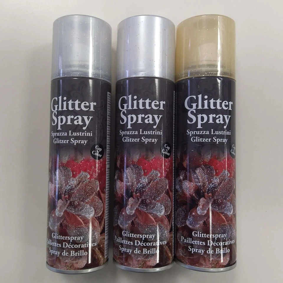 CWR Glitter Spray Bomboletta 100 ml Oro Argento Decorazioni Bricolage Feste - Immagine 1 di 1