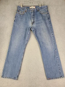 Vaqueros azules para hombre Levi's 505 36x30** de ajuste regular recto medio lavado denim usados - Imagen 1 de 18