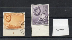 Seychelles (24) 1938 - Definitives 20c &75c - control singles - used- SG Cat £11 - Picture 1 of 1