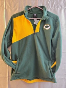 Green Bay Packers Youth 1/4 Zip Pullover Fleece Jacket Size L 14/16 NFL Football - Picture 1 of 5
