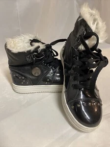 Osiris Venezia Girls High Top Skate Shoes Sneakers Sz 4 Black Leather Upper - Picture 1 of 9