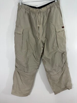 Vintage Bum Equipment Track Pants Mens XL Khaki Beige Nylon Baggy Fit 90s - Image 1 of 4