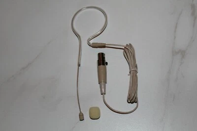 Beige Single Earhook Headset Microphone for Shure Wireless-TA4F 4pin mini XLR  - Image 1 of 4