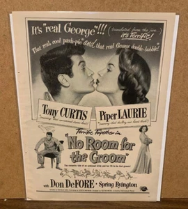 1952 KEIN PLATZ FÜR DEN BRÄUTIGAM Druckanzeige mit: Tony Curtis & Piper Laurie (MH216) - Bild 1 von 7