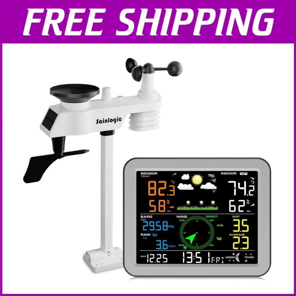 Modern Wireless Weather Forecast Station with LCD Display & Outdoor Sensor - Image 1 of 4