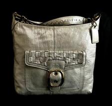NWT Coach Ltd Ed Bleecker Silver Platinum Leather Woven LG Hobo Shoulder Bag WOW